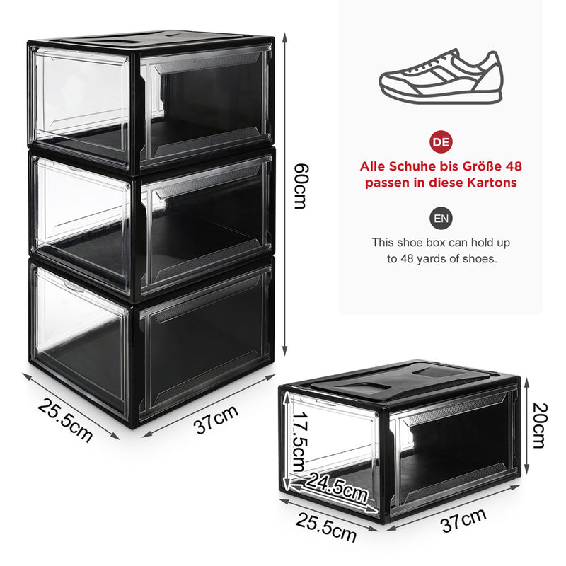 Yorbay Super transparent Schuhbox Schwarz - 2xB57 - 16 - Yorbay.de
