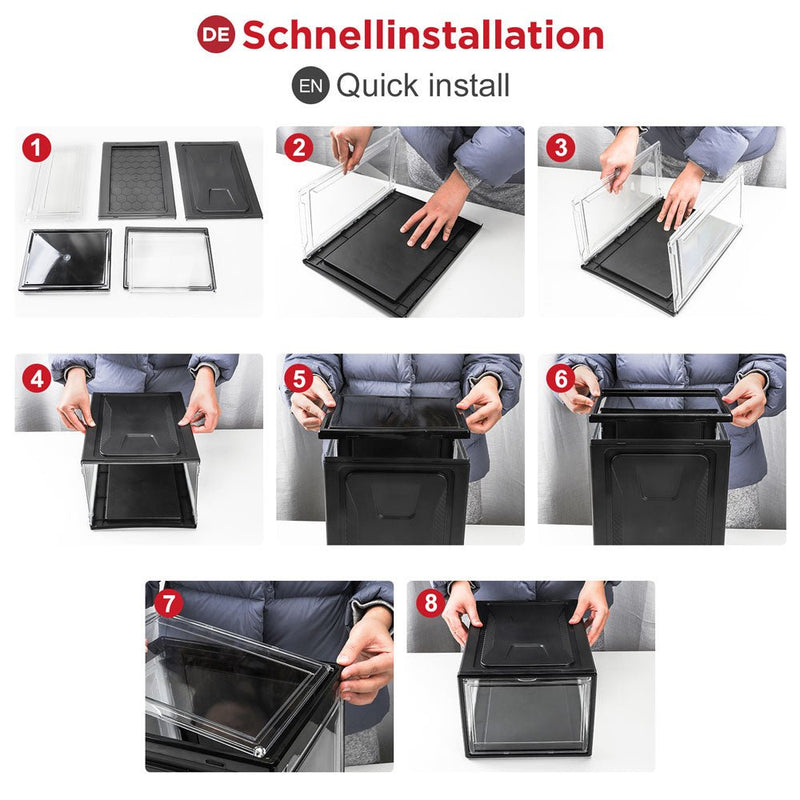 Yorbay Super transparent Schuhbox Schwarz - 2xB57 - 19 - Yorbay.de