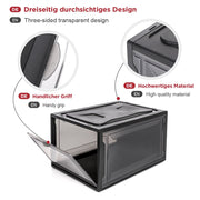 Yorbay Schuhbox, schwarz L, 3er / 12er Set - B39x4 - 4 - Yorbay.de