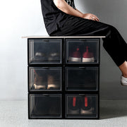 Yorbay 3er Set Schuhbox aus Kunststoff für Schuhe bis Größe 48, schwarz L - B39 - 2 - Yorbay.de