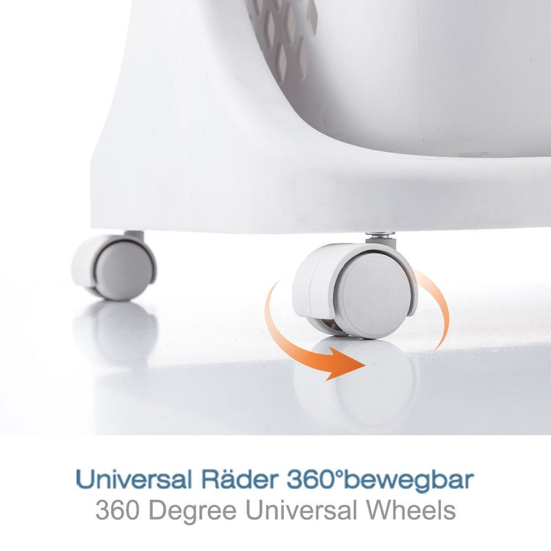 Yorbay Wäschesammler mit 4 Fächern aus Kunststoff auf Rollen a07