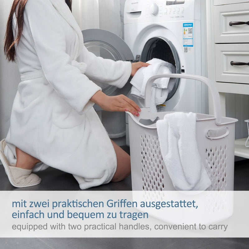 Yorbay Wäschesammler mit 4 Fächern aus Kunststoff auf Rollen a08
