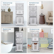 Yorbay Wäschesammler mit 4 Fächern aus Kunststoff auf Rollen a11