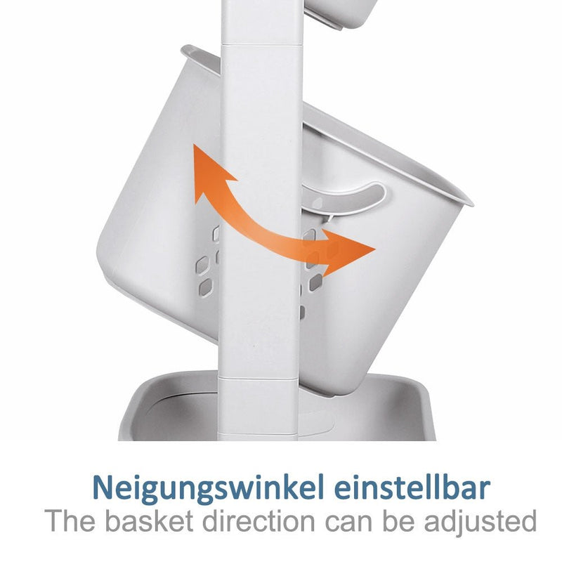 Yorbay Wäschesammler mit 4 Fächern aus Kunststoff auf Rollen a04