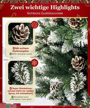 Yorbay künstlicher Weihnachtsbaum mit Schnee und Kiefernzapfen, 120 cm - 240 cm - K185 - 9 - Yorbay.de