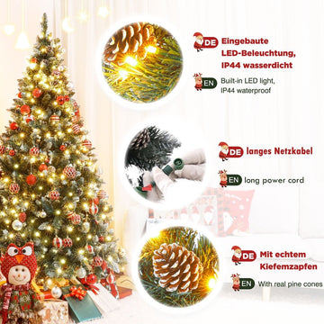 ebay künstlicher weihnachtsbaum mit beleuchtung Künstlicher Weihnachtsbaum mit Beleuchtung, 150 cm, 180 cm und 210 cm —  Yorbay.de