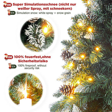 Künstlicher Weihnachtsbaum mit Beleuchtung, 150 cm, 180 cm und 210 cm —  Yorbay.de
